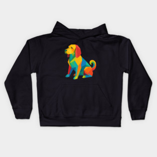 Basset Fauve de Bretagne Colorful Geometric Dog Breed Art Collection – Modern Pet Illustrations for T-Shirts & Gifts Kids Hoodie