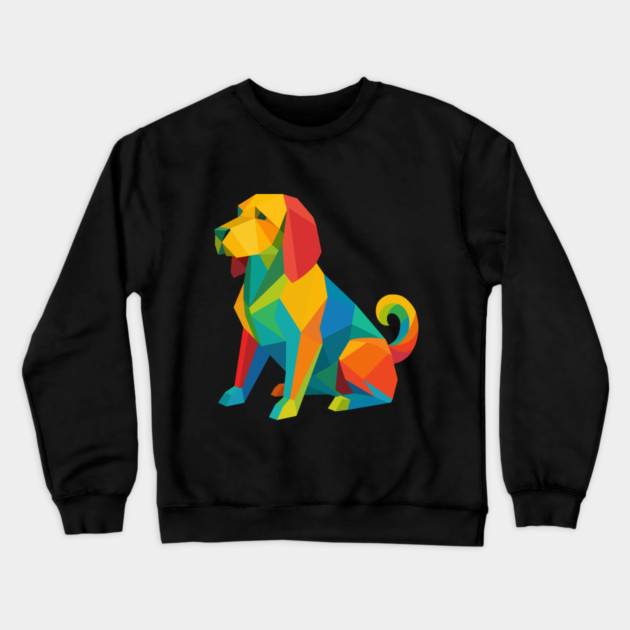 Basset Fauve de Bretagne Colorful Geometric Dog Breed Art Collection – Modern Pet Illustrations for T-Shirts & Gifts Crewneck Sweatshirt by XtremePixels