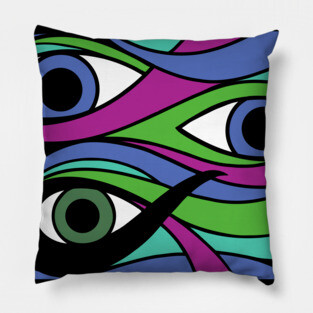 Trippy Eyeball Purple Pillow