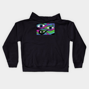 Trippy Eyeball Purple Kids Hoodie