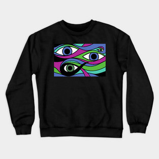 Trippy Eyeball Purple Crewneck Sweatshirt