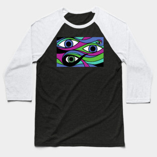 Trippy Eyeball Purple Baseball T-Shirt