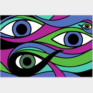 Trippy Eyeball Purple Posters and Art
