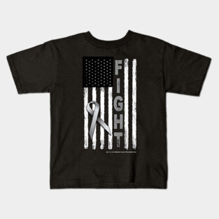 Brain Cancer Awareness Murica Kids T-Shirt