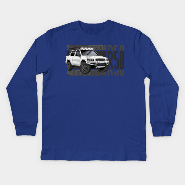 nissan pathfinder overlanding Kids Long Sleeve T-Shirt by monsalveautos