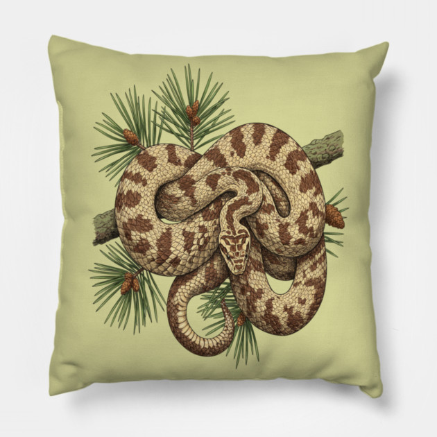 Northern Pine Snake with Longleaf Branches Pillow by BirdsnStuff