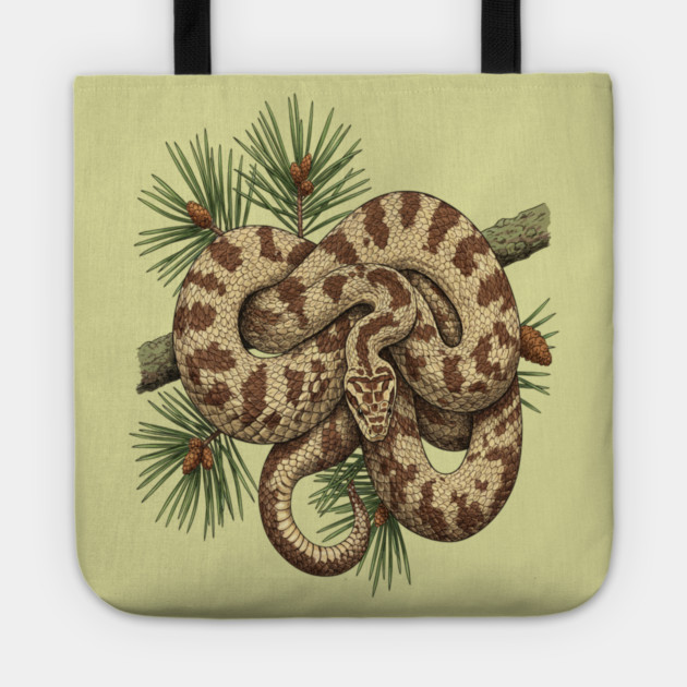 Northern Pine Snake with Longleaf Branches Tote by BirdsnStuff