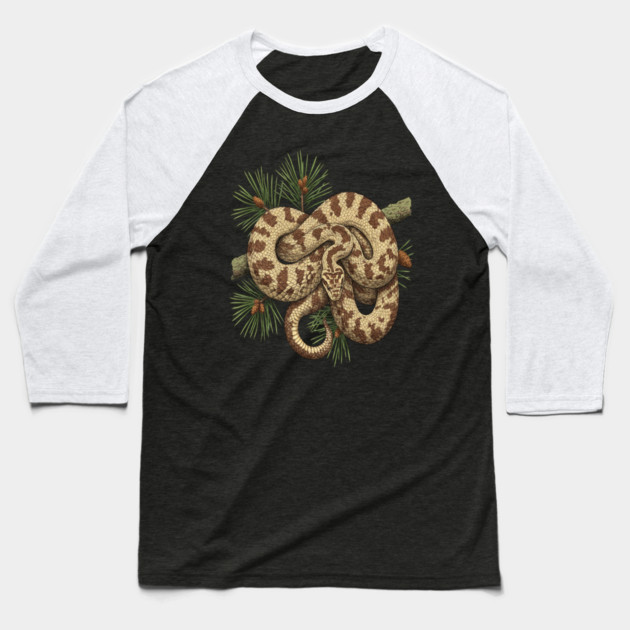 Northern Pine Snake with Longleaf Branches Baseball T-Shirt by BirdsnStuff