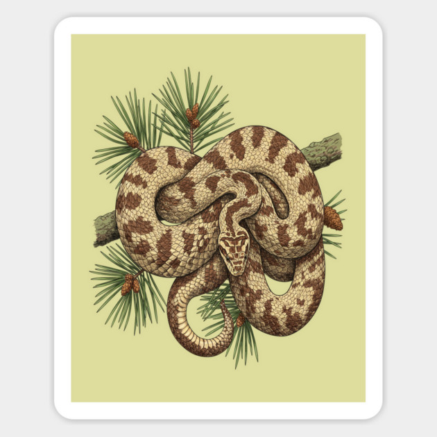 Northern Pine Snake with Longleaf Branches Magnet by BirdsnStuff