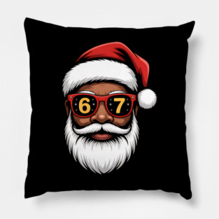 67 Santa,  67 Mene,  Funny Black Santa Pillow