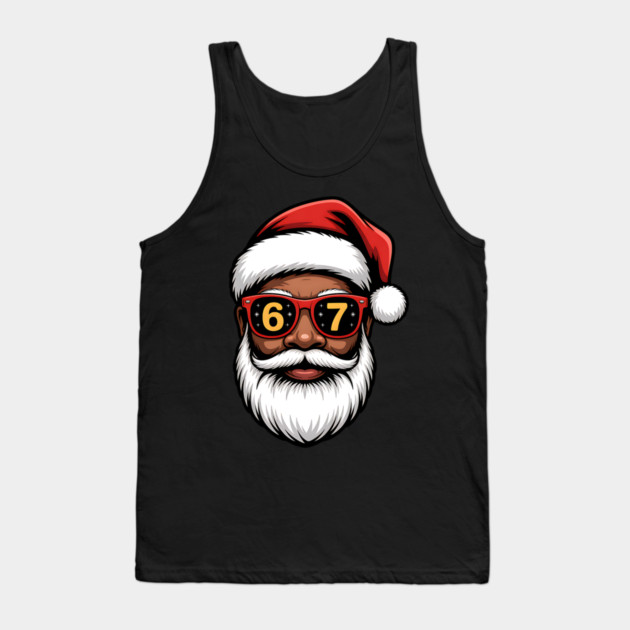 67 Santa,  67 Mene,  Funny Black Santa Tank Top by UrbanLifeApparel