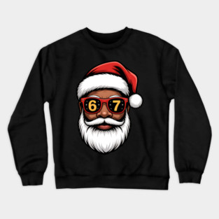 67 Santa,  67 Mene,  Funny Black Santa Crewneck Sweatshirt