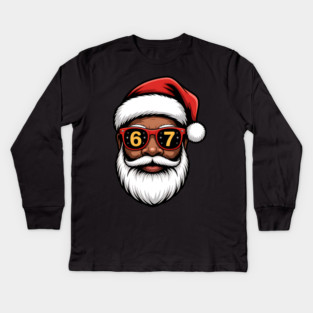 67 Santa,  67 Mene,  Funny Black Santa Kids Long Sleeve T-Shirt