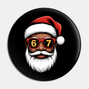 67 Santa,  67 Mene,  Funny Black Santa Pin