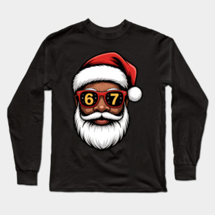 67 Santa,  67 Mene,  Funny Black Santa Long Sleeve T-Shirt