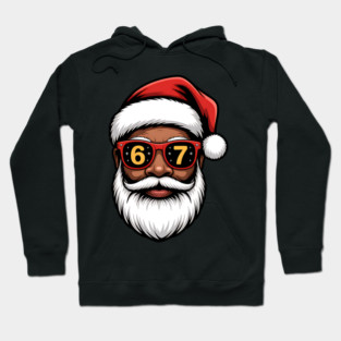 67 Santa,  67 Mene,  Funny Black Santa Hoodie