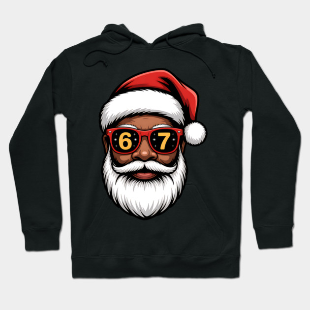 67 Santa,  67 Mene,  Funny Black Santa Hoodie by UrbanLifeApparel