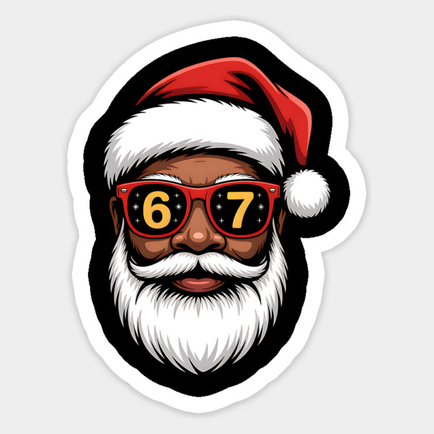 67 Santa,  67 Mene,  Funny Black Santa Magnet by UrbanLifeApparel