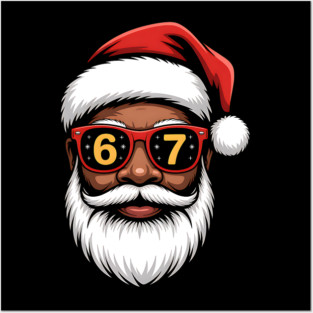 67 Santa,  67 Mene,  Funny Black Santa Posters and Art