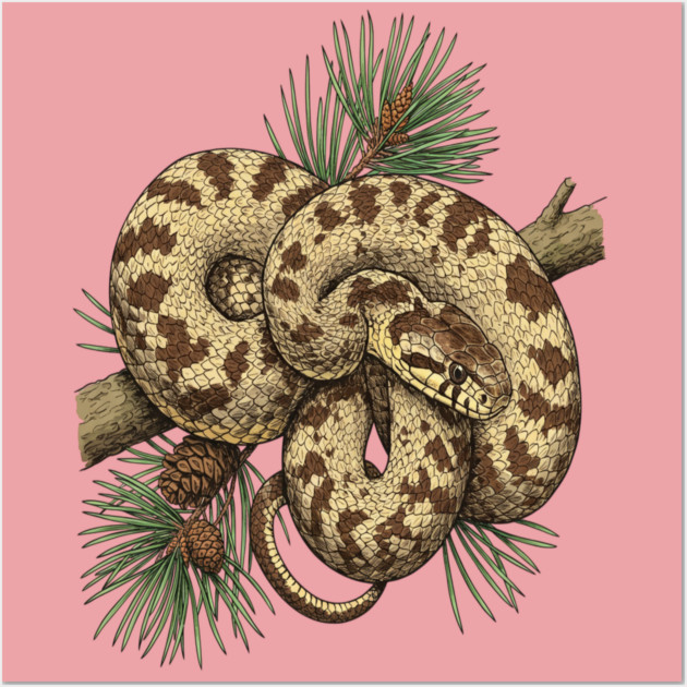 Northern Pine Snake with Longleaf Branches Wall Art by BirdsnStuff