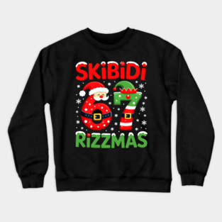 Skibidi Rizzmas, Funny Slang, Funny Meme Crewneck Sweatshirt