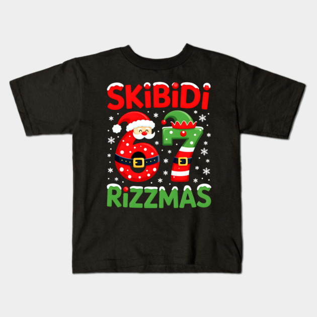 Skibidi Rizzmas, Funny Slang, Funny Meme Kids T-Shirt by UrbanLifeApparel