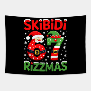 Skibidi Rizzmas, Funny Slang, Funny Meme Tapestry