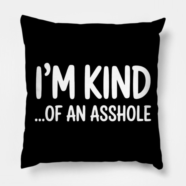 I'm Kind...of an asshole, Sarcastic, funny sarcasm Pillow by UrbanLifeApparel
