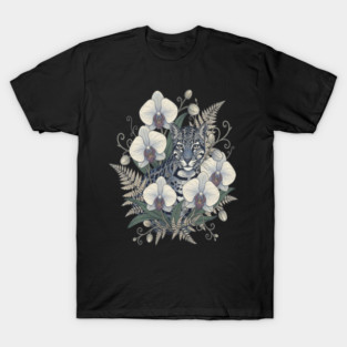 Ocelot with Pale Orchid Blossoms T-Shirt