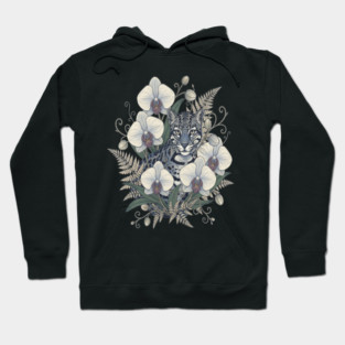 Ocelot with Pale Orchid Blossoms Hoodie