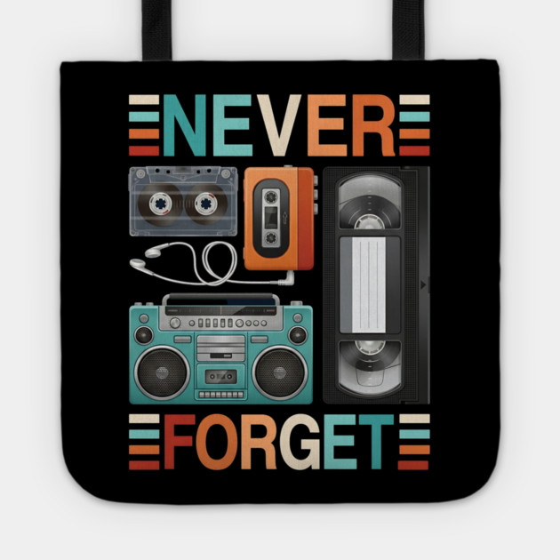 Never forget, Retro Electronics Tote by UrbanLifeApparel