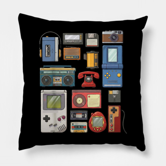 Retro Technology, vintage technology, classic Tech Pillow by UrbanLifeApparel