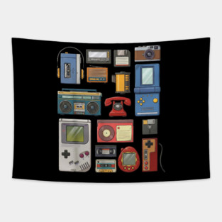 Retro Technology, vintage technology, classic Tech Tapestry