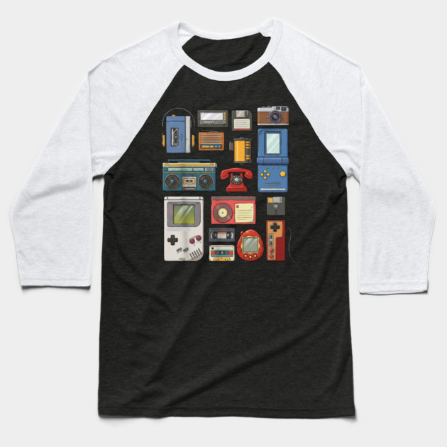 Retro Technology, vintage technology, classic Tech Baseball T-Shirt by UrbanLifeApparel