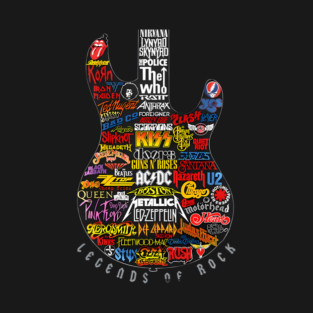 Legends Of Rock Guitar Kids T-Shirt