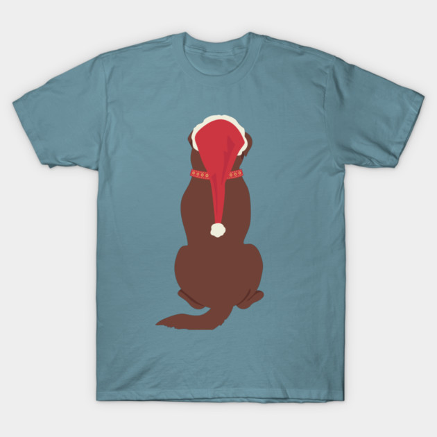 Christmas Labrador with Santa Hat T-Shirt by JunkyDotCom