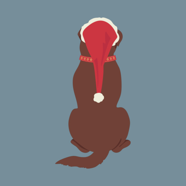 Christmas Labrador with Santa Hat by JunkyDotCom