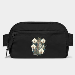 Ocelot with Orchid Blooms and Ferns Bag