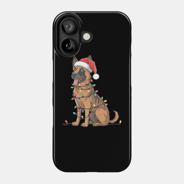 Belgian Malinois Christmas Lights Xmas Dogs Phone Case by yangho