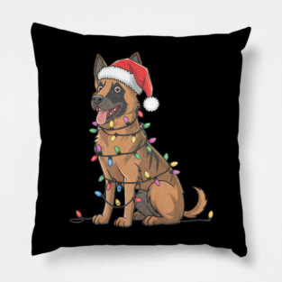 Belgian Malinois Christmas Lights Xmas Dogs Pillow