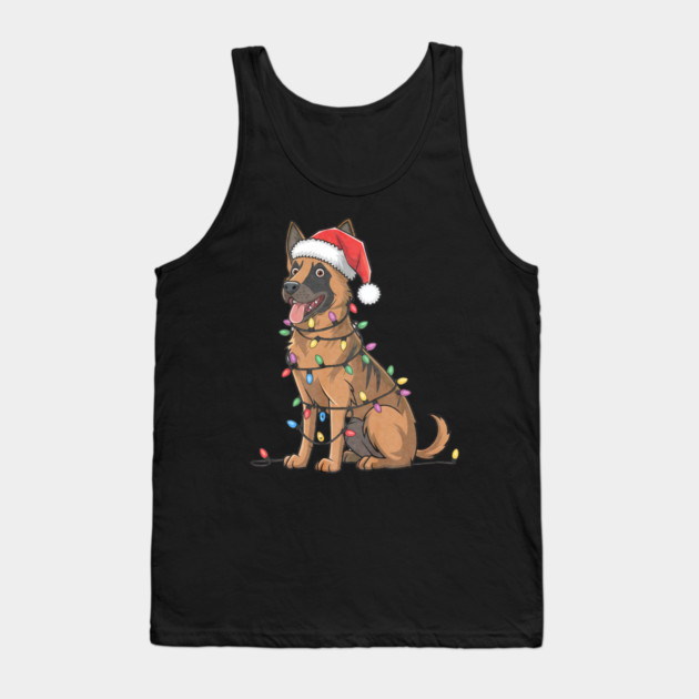 Belgian Malinois Christmas Lights Xmas Dogs Tank Top by yangho