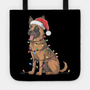 Belgian Malinois Christmas Lights Xmas Dogs Tote