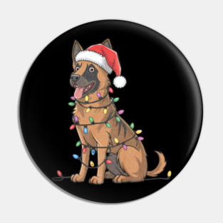 Belgian Malinois Christmas Lights Xmas Dogs Pin