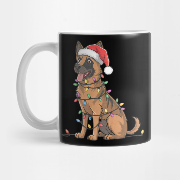 Belgian Malinois Christmas Lights Xmas Dogs by yangho