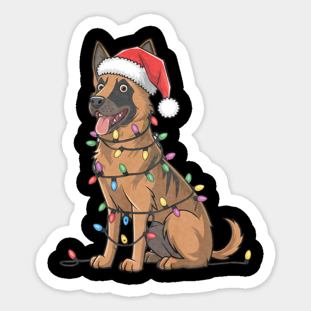 Belgian Malinois Christmas Lights Xmas Dogs Sticker by yangho