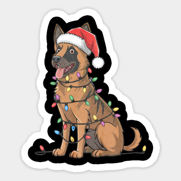 Belgian Malinois Christmas Lights Xmas Dogs Magnet by yangho