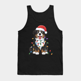 Bernese Mountain Christmas Lights Xmas Dogs Tank Top