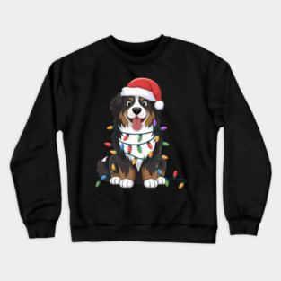 Bernese Mountain Christmas Lights Xmas Dogs Crewneck Sweatshirt