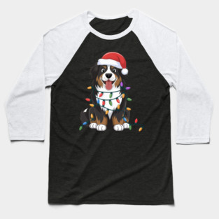 Bernese Mountain Christmas Lights Xmas Dogs Baseball T-Shirt