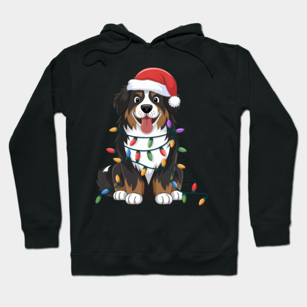 Bernese Mountain Christmas Lights Xmas Dogs Hoodie by yangho